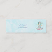 Whimsical Bunny Riding in een luchtballon Mini Visitekaartje (Achterkant)
