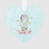 Whimsical Bunny Riding in een luchtballon Ornament (voorkant)