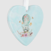 Whimsical Bunny Riding in een luchtballon Ornament (voorkant)