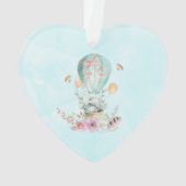 Whimsical Bunny Riding in een luchtballon Ornament (achterkant)