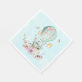 Whimsical Bunny Riding in een luchtballon Servet (Hoek)