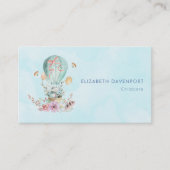Whimsical Bunny Riding in een luchtballon Visitekaartje (Voorkant)