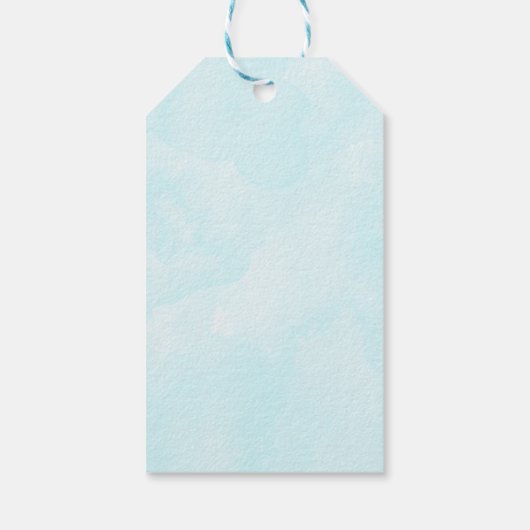 Whimsical Bunny Rijden in een Hete Luchtballon Dou Cadeaulabel (Achterkant)