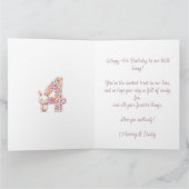 Whimsical Bunny & Snoepjes Watercolor 4e Verjaarda Kaart (Binnen)