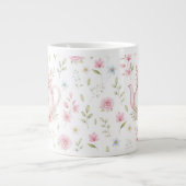 Whimsical Bunny Teapot Floral Spring Grote Koffiekop (Voorkant)