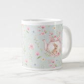 Whimsical Bunny Teapot Floral Spring  Grote Koffiekop (Voorkant rechts)