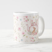 Whimsical Bunny Teapot Floral Spring  Grote Koffiekop (Voorkant rechts)