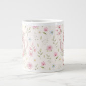 Whimsical Bunny Teapot Floral Spring  Grote Koffiekop (Voorkant)