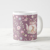 Whimsical Bunny Teapot Floral Spring  Grote Koffiekop (Voorkant rechts)