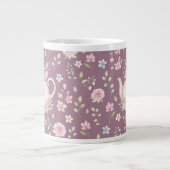 Whimsical Bunny Teapot Floral Spring  Grote Koffiekop (Voorkant)