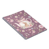 Whimsical Bunny Teapot Floral Spring Notebook Notitieboek (Rechterzijde)
