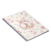 Whimsical Bunny Teapot Floral Spring Notebook Notitieboek (Rechterzijde)