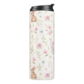 Whimsical Bunny Teapot Floral Spring  Thermosbeker (Gedraaid links)