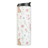 Whimsical Bunny Teapot Floral Spring  Thermosbeker (Gedraaid links)