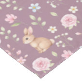 Whimsical Bunny Teapot Spring Floral Pattern Tafelkleed (Gekanteld)