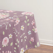 Whimsical Bunny Teapot Spring Floral Pattern Tafelkleed (Voorbeeld)