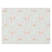 Whimsical Bunny Teapot Spring Floral Pattern Tafelkleed (Voorkant (Horizontaal))