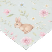 Whimsical Bunny Teapot Spring Floral Pattern Tafelkleed (Gekanteld)