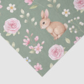 Whimsical Bunny Teapot Spring Floral Pattern Tissuepapier (Detail)