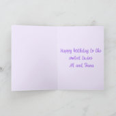  Whimsical Bunny Twins Birthday Greeting Card Kaart (Binnen)
