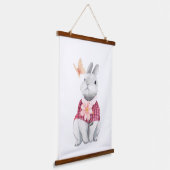 Whimsical Bunny Woodland kinderkamer decor Hangend Wandkleed (Gebogen)