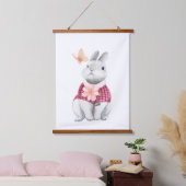 Whimsical Bunny Woodland kinderkamer decor Hangend Wandkleed (Slaapkamer)