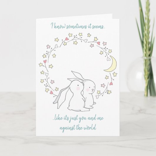 Whimsical Bunny You and Me Romantic Kaart (Voorkant)