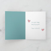 Whimsical Bunny You and Me Romantic Kaart (Binnen)