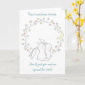 Whimsical Bunny You and Me Romantic Kaart (Gele Bloem)