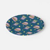 Whimsical Burger en Fries Fastfood Patroon Papieren Bordje (Gekanteld)
