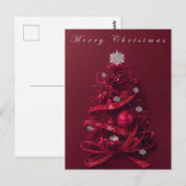 Whimsical Burgundy - kerstboom Briefkaart (Voorkant / Achterkant)