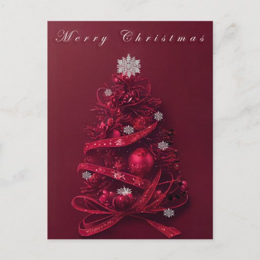 Whimsical Burgundy - kerstboom Briefkaart (Voorkant)