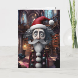 Whimsical Burtonesque Kerstkaart Origineel Ontwerp Feestdagen Kaart
