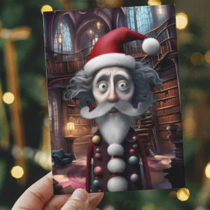 Whimsical Burtonesque Santa Kaart origineel ontwer