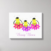 Whimsical Busy Bees Canvas Afdruk (Voorkant)