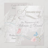 Whimsical Butterflies and Lace Verloving Aankondiging (Voorkant / Achterkant)