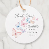 Whimsical Butterflies Baby shower Bedankjes Labels (Voorkant)