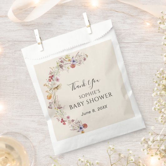 Whimsical Butterflies Baby shower Bedankzakje (Geknipt)