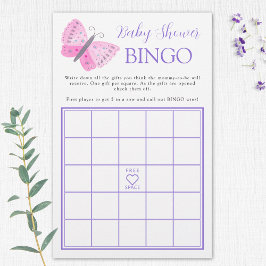 Whimsical Butterflies Baby shower Bingogame
