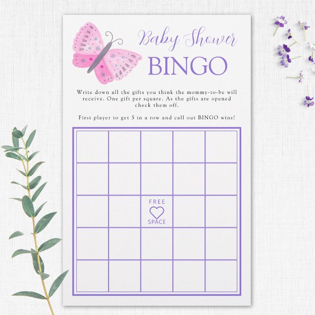 Whimsical Butterflies Baby shower Bingogame (Creator heeft geüpload)
