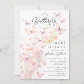 Whimsical Butterflies Baby shower Invitation Kaart (Voorkant)