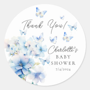 Whimsical Butterflies Baby shower Ronde Sticker