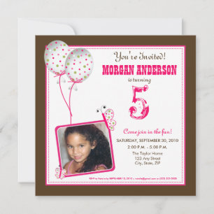 Whimsical Butterflies Birthday Party nodigt uit: b Kaart