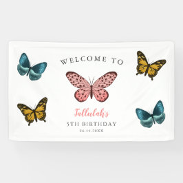 Whimsical Butterflies Birthday Party Welcome Spandoek
