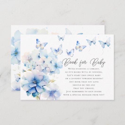 Whimsical Butterflies Boek voor Baby Behuizing Kaa Informatiekaartje (Voorkant / Achterkant)