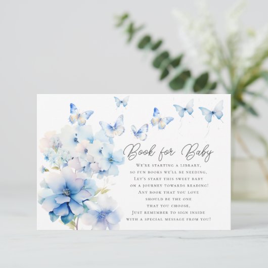 Whimsical Butterflies Boek voor Baby Behuizing Kaa Informatiekaartje (Staand voorkant)