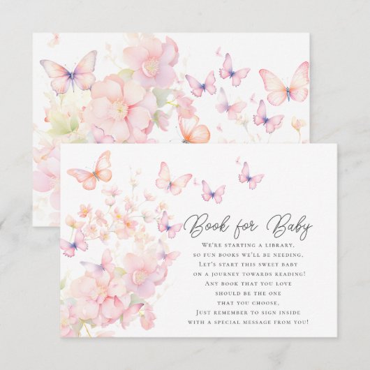 Whimsical Butterflies Boek voor Baby Behuizing Kaa Informatiekaartje (Voorkant / Achterkant)