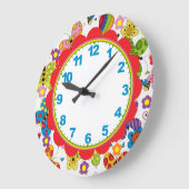 Whimsical Butterflies Children's Clock w/Numbers Grote Klok (Hoek)