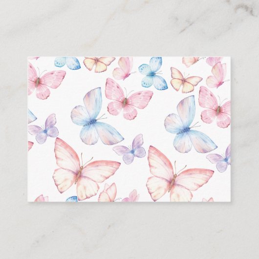 Whimsical Butterflies Display Douche Informatiekaartje (Achterkant)