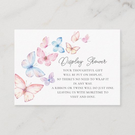 Whimsical Butterflies Display Douche Informatiekaartje (Voorkant)